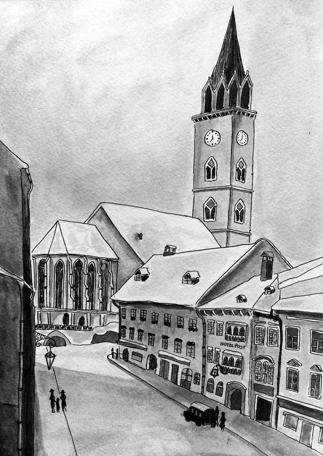 Villach, Autriche, encre de Chine, 2016