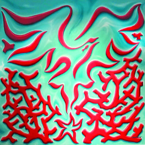 Les chemins de la Liberté
Acrylique sur toile 120x120 cm